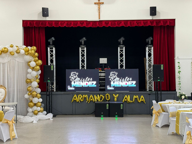 Image of chairs and tables set up for an outdoor event